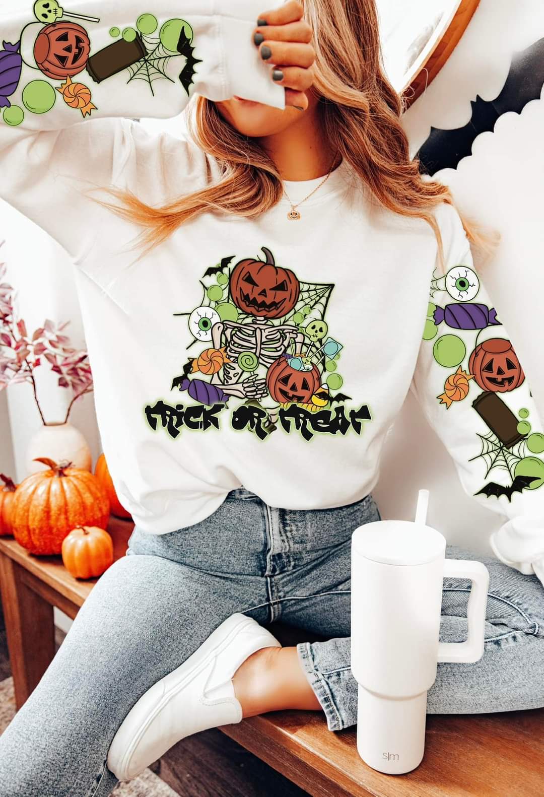 Trick or treat SLEEVE ONLY DTF transfer