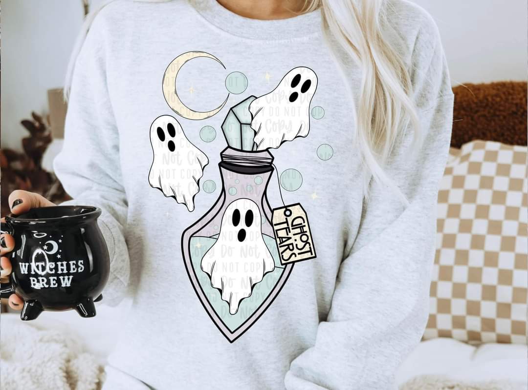 Ghost tears (3 ghosts and moon) 2521 DTF TRANSFER