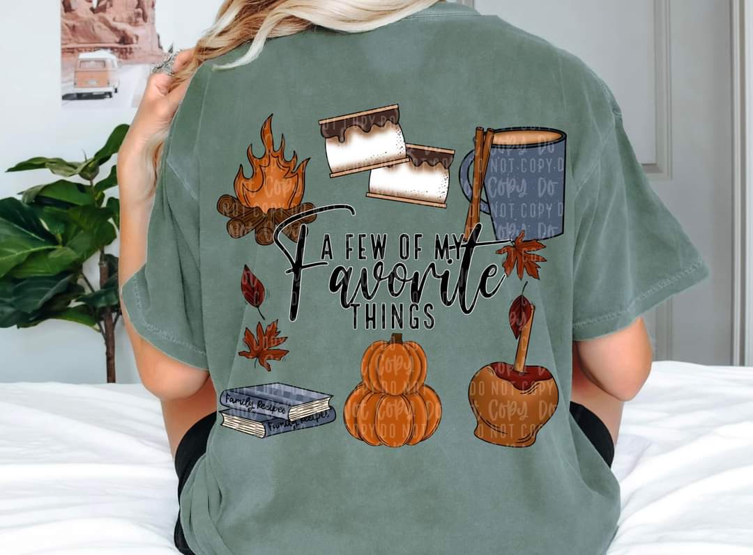 A few of my favorite things ( pumpkins, caramel apple, bonfire, etc) 2525 DTF TRANSFER