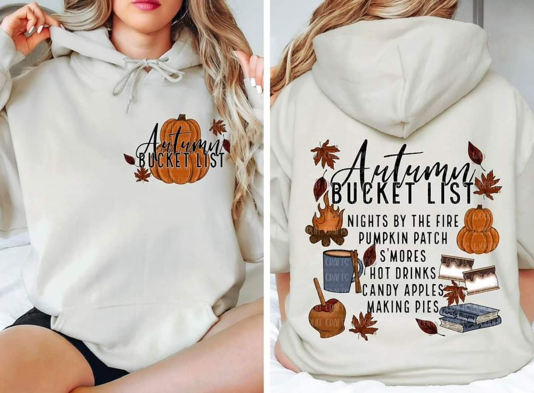 Autumn bucket list front CHOOSE SIZE 2497 DTF TRANSFER