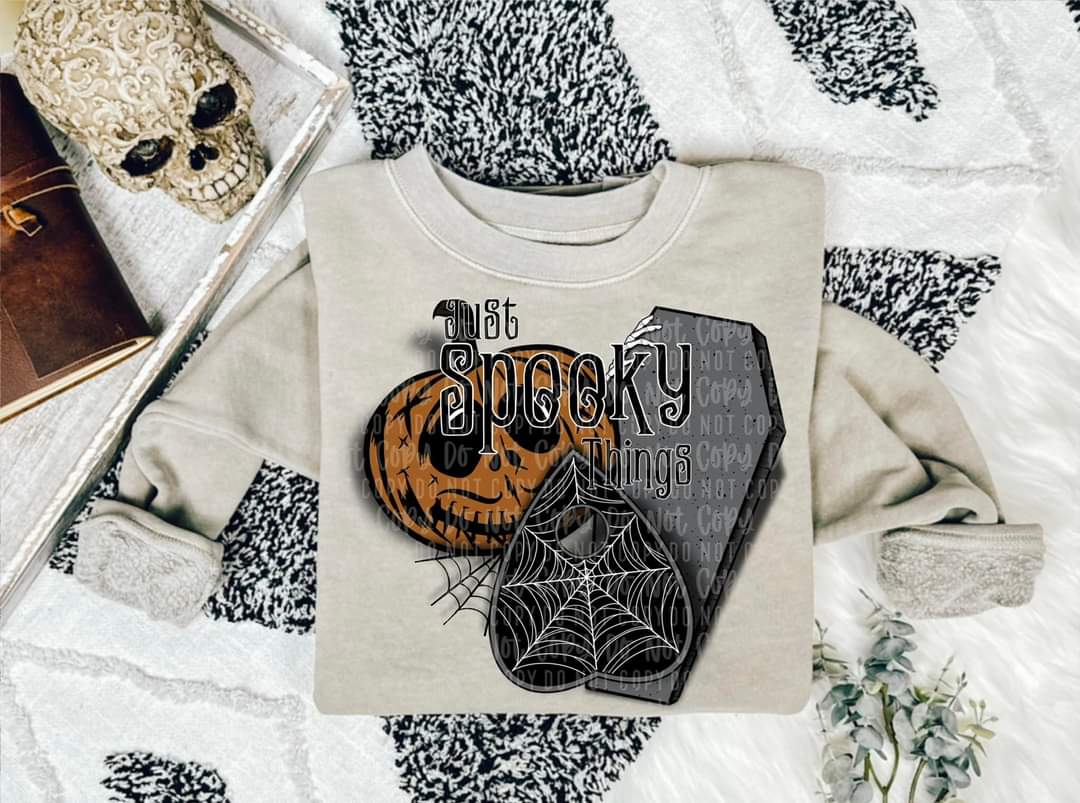 Just spooky (pumpkin, tomb, ouija piece) 2535 DTF TRANSFER