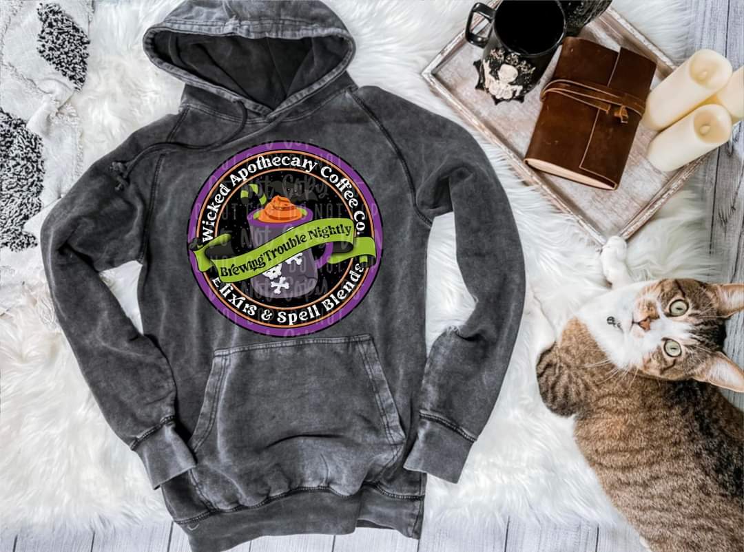 Wicked apothecary coffee co. Brewing trouble nightly 2501 DTF TRANSFER