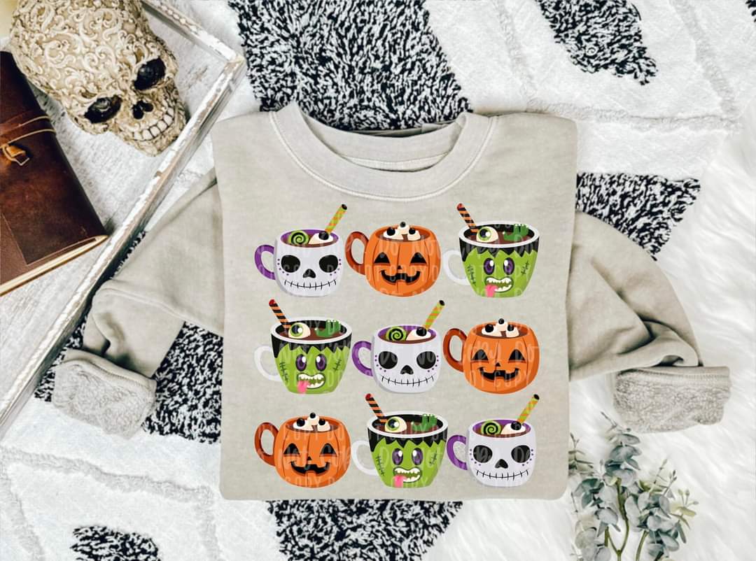 Halloween cup collage 2505 DTF TRANSFER