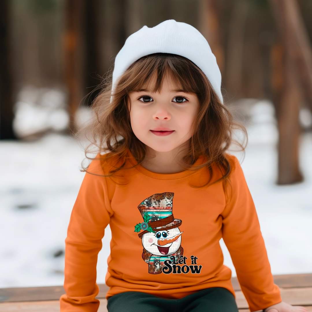 Let it snow snowman country hat DTF TRANSFER