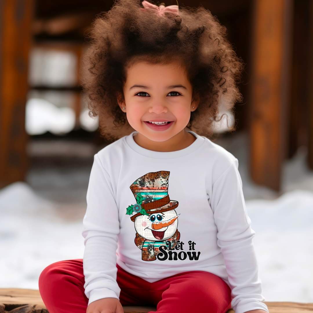 Let it snow snowman country hat DTF TRANSFER