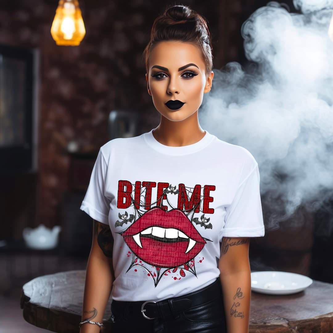 Bite me (lips with vampire teeth)9173 DTF TRANSFER