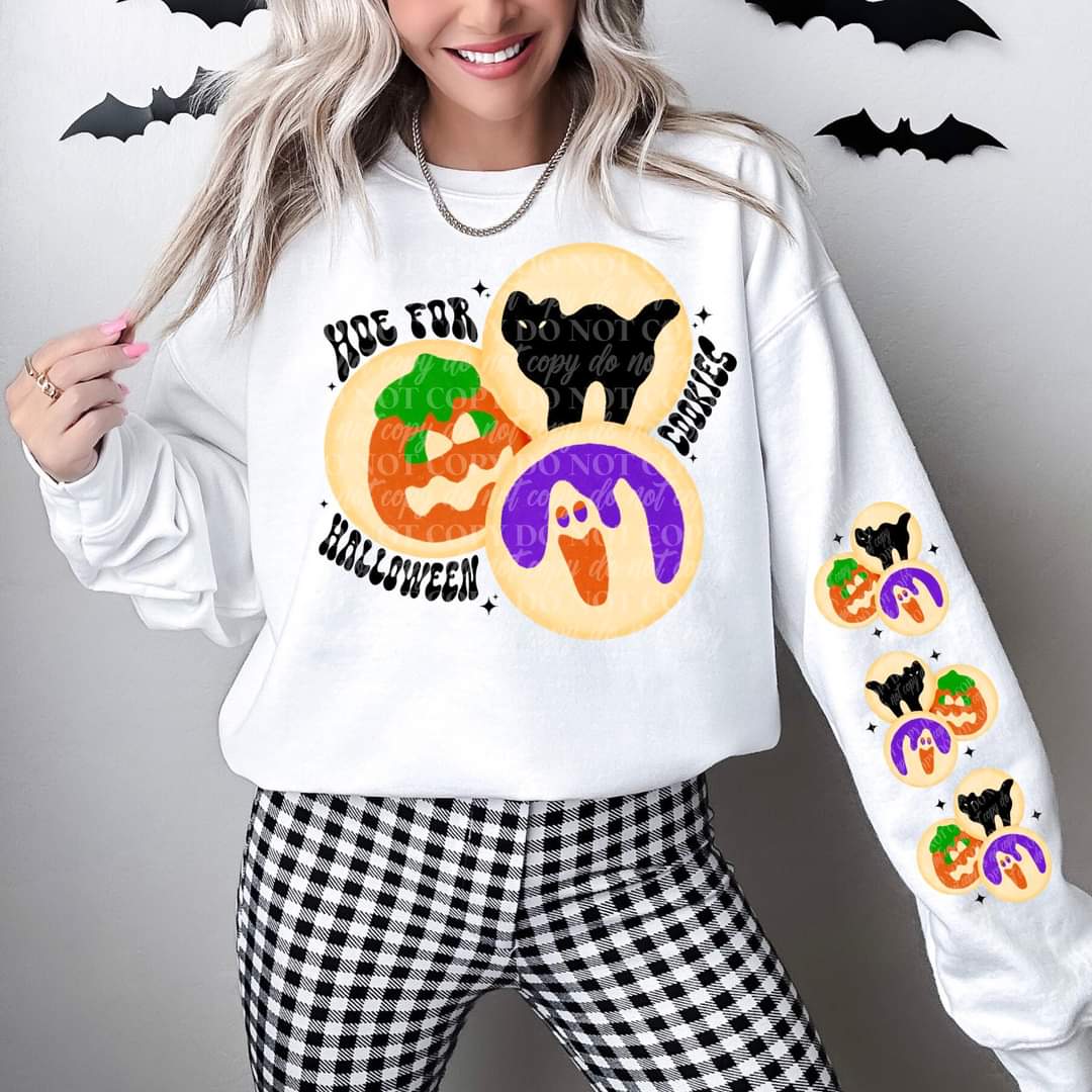 Hoe for halloween cookies SLEEVE ONLY 9186 DTF TRANSFER
