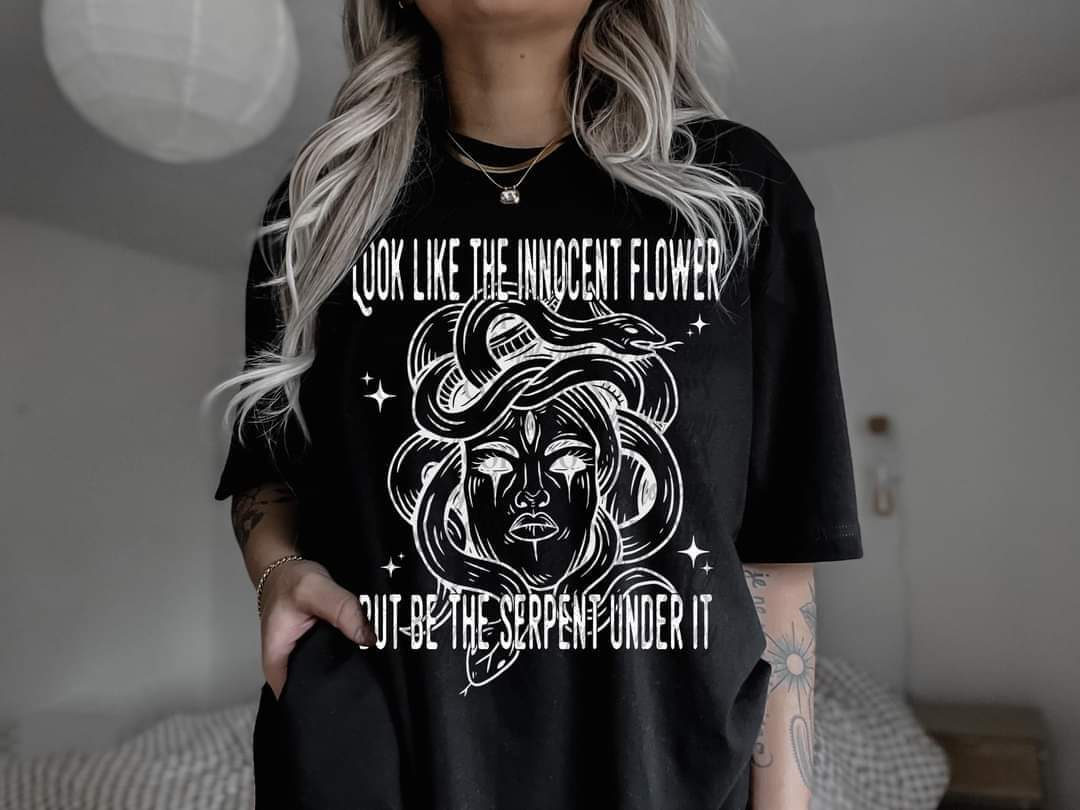 you look like the innocent flower but be the serpent under it white 9219 DTF TRANSFER