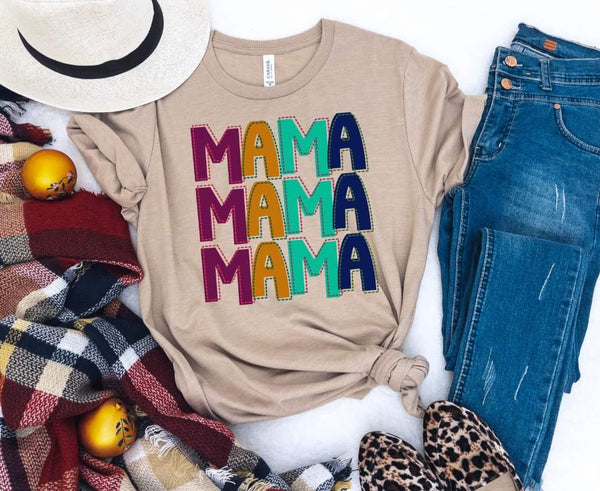 mama stacked (purple, orange, green, blue letters)  9102 DTF TRANSFER