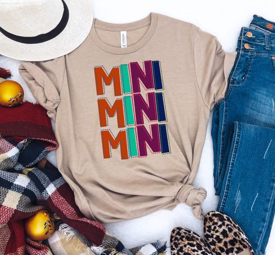 Mini stacked (orange, green, purple, blue lettering) 9103 DTF TRANSFER