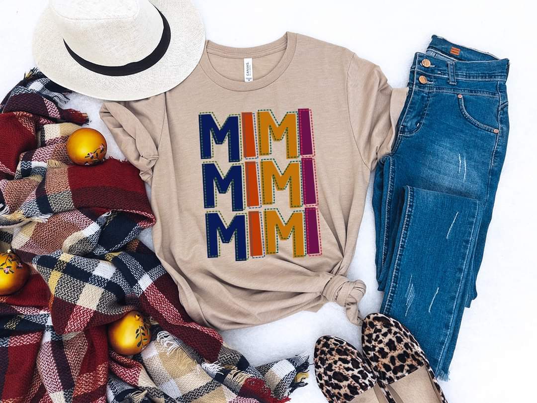 Mimi stacked (multi color lettering) 9122 DTF TRANSFER