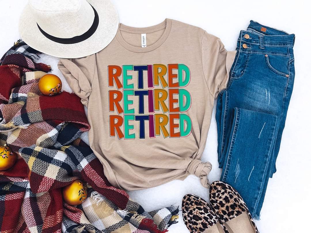 Retired stacked (multi color lettering) 9127 DTF TRANSFER