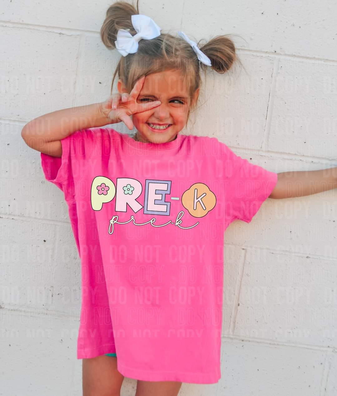 Pre-k (groovy pastel writing) 9149 DTF TRANSFER