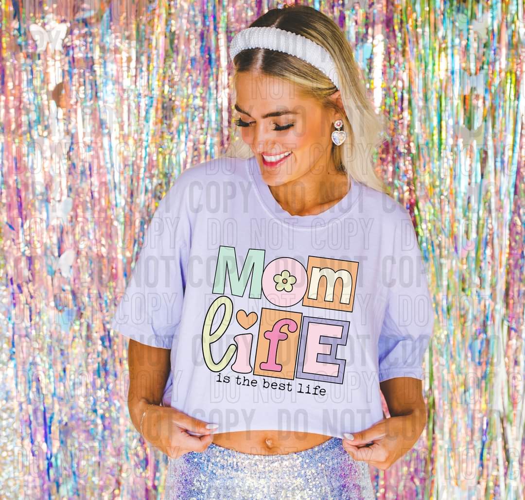 Mom life (groovy pastel) 9172 DTF TRANSFER