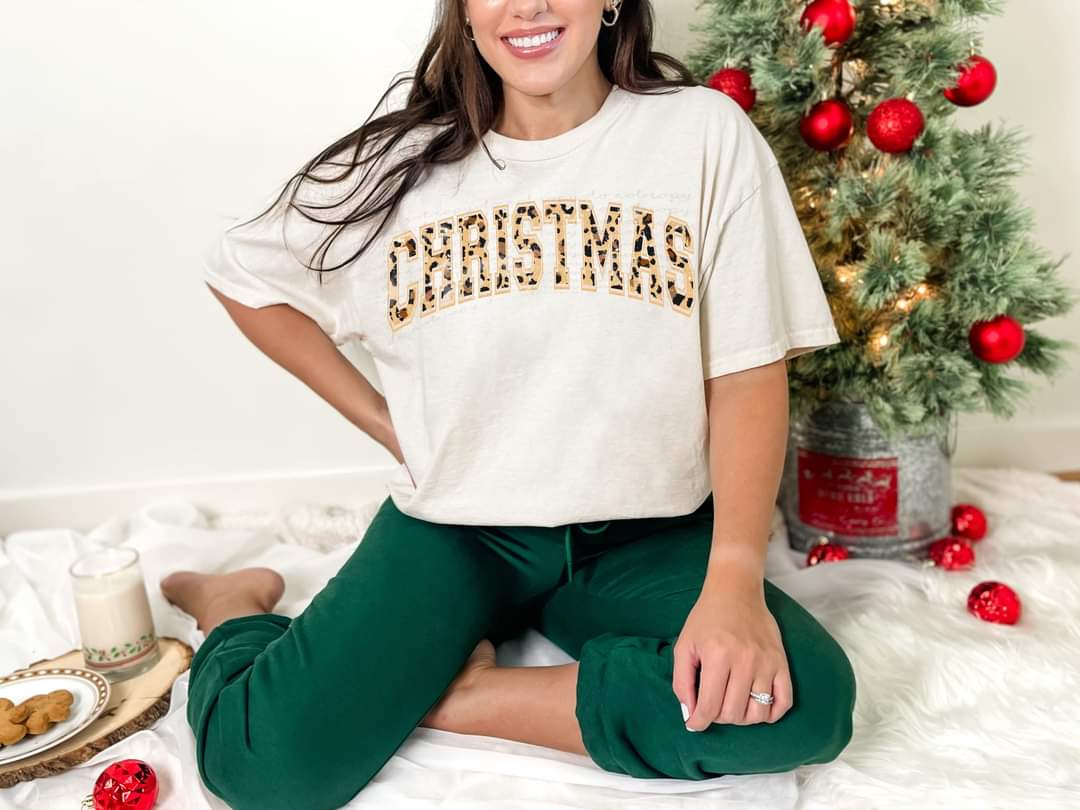 Christmas leopard faux 9099 DTF TRANSFER