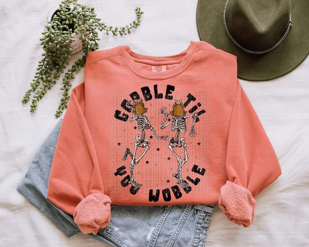 Gobble til you wobble skeletons  DTF Transfer