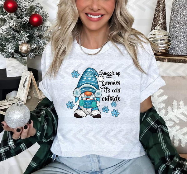 Snuggle up gnomies its cold Outside BLUE GNOME 14594 DTF Transfer