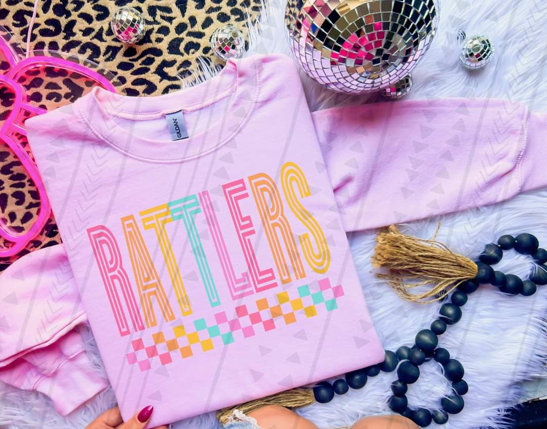 Rattlers colorful retro 43330 DTF transfer