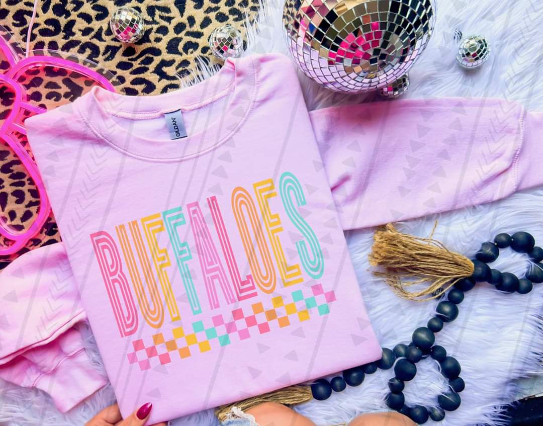 Buffaloes colorful retro 43335 DTF transfer