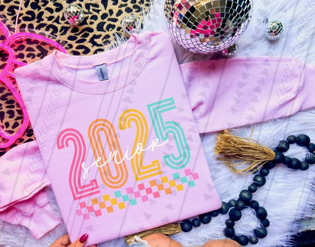 Senior 2025 colorful retro 43325 DTF transfer