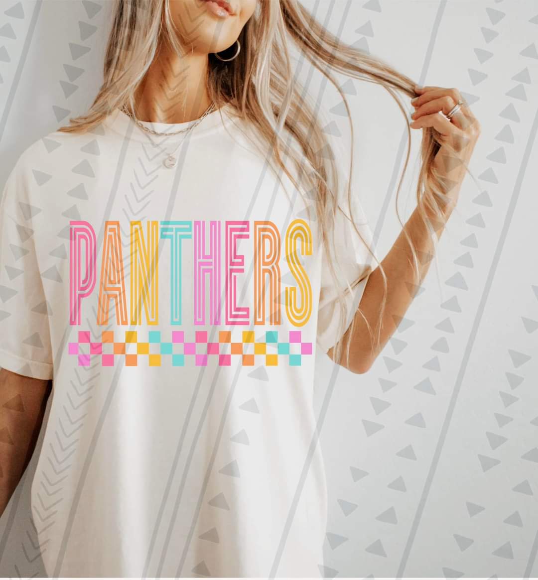 Panthers colorful retro 43318 DTF transfer