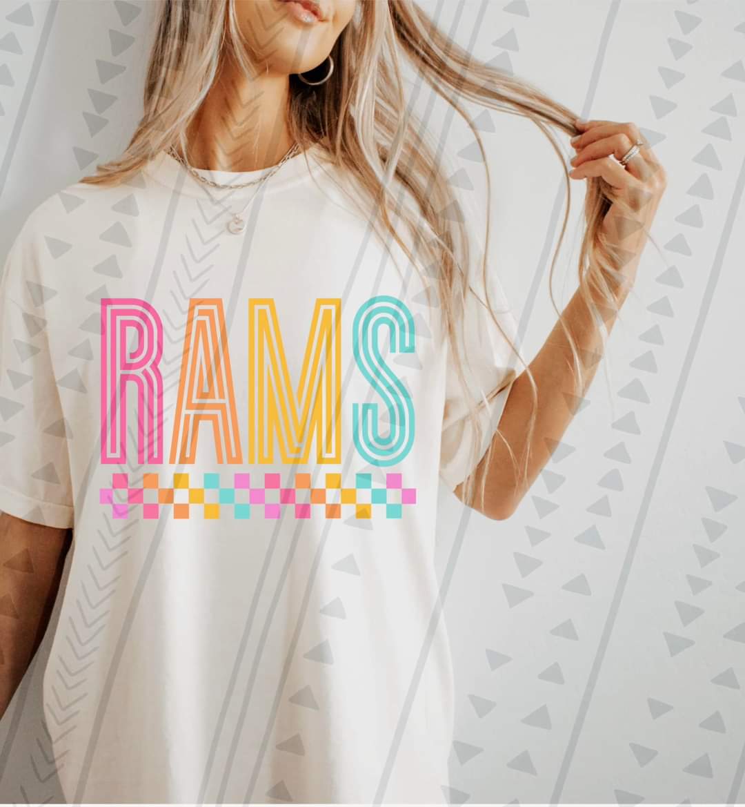 Rams colorful retro 43307 DTF transfer