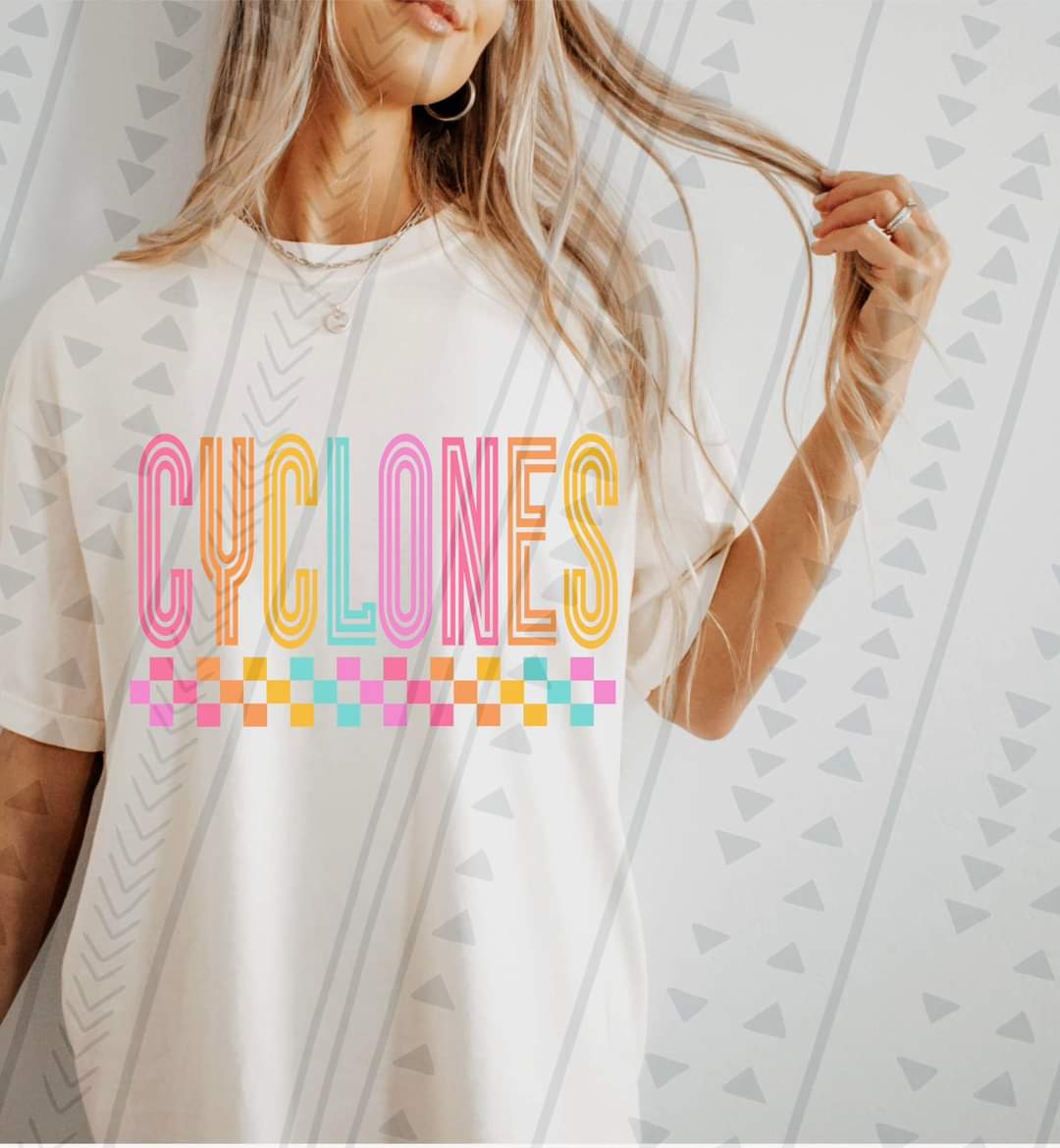 Cyclones colorful retro 43311 DTF transfer