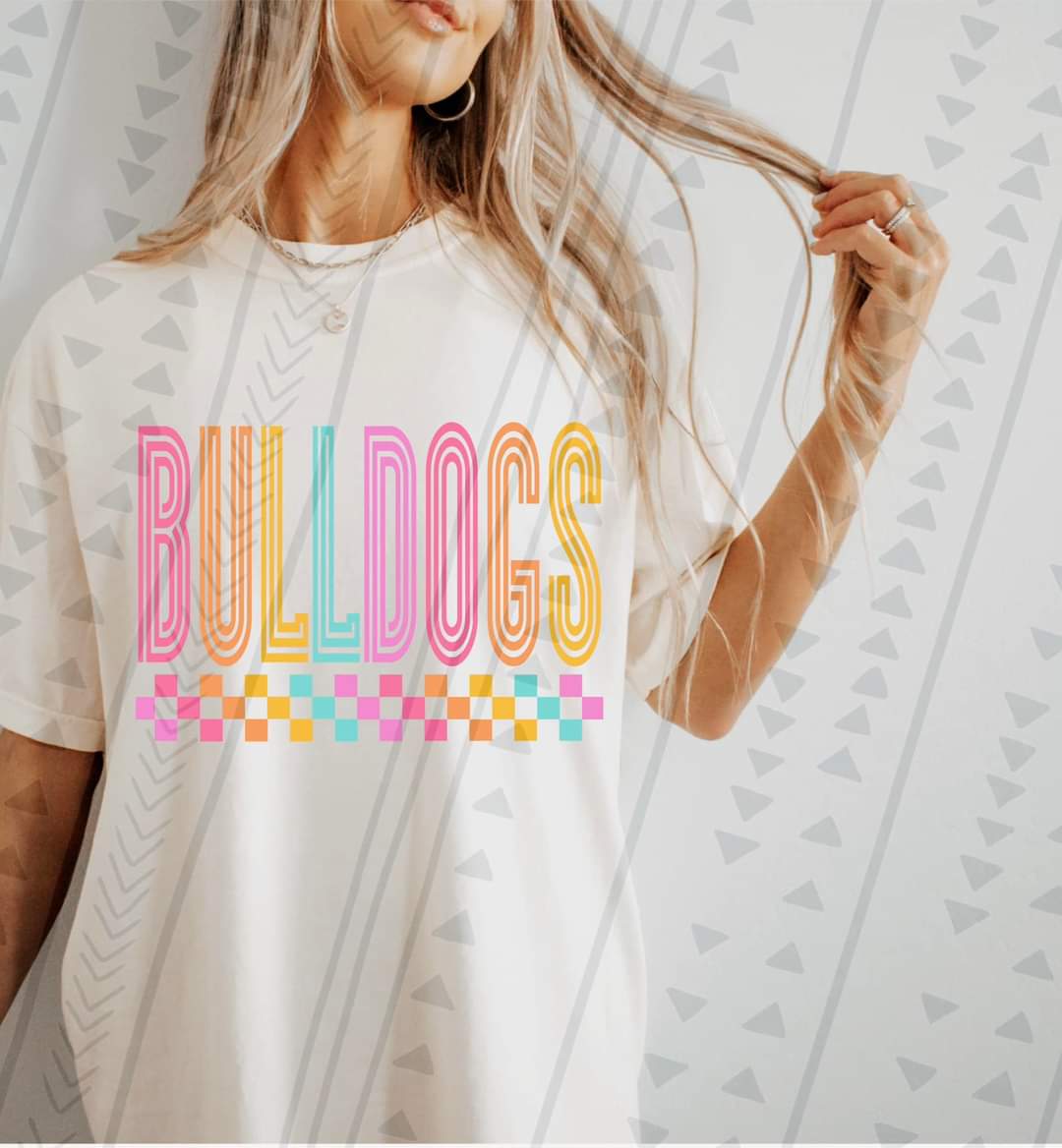 Bulldogs colorful retro 43313 DTF transfer