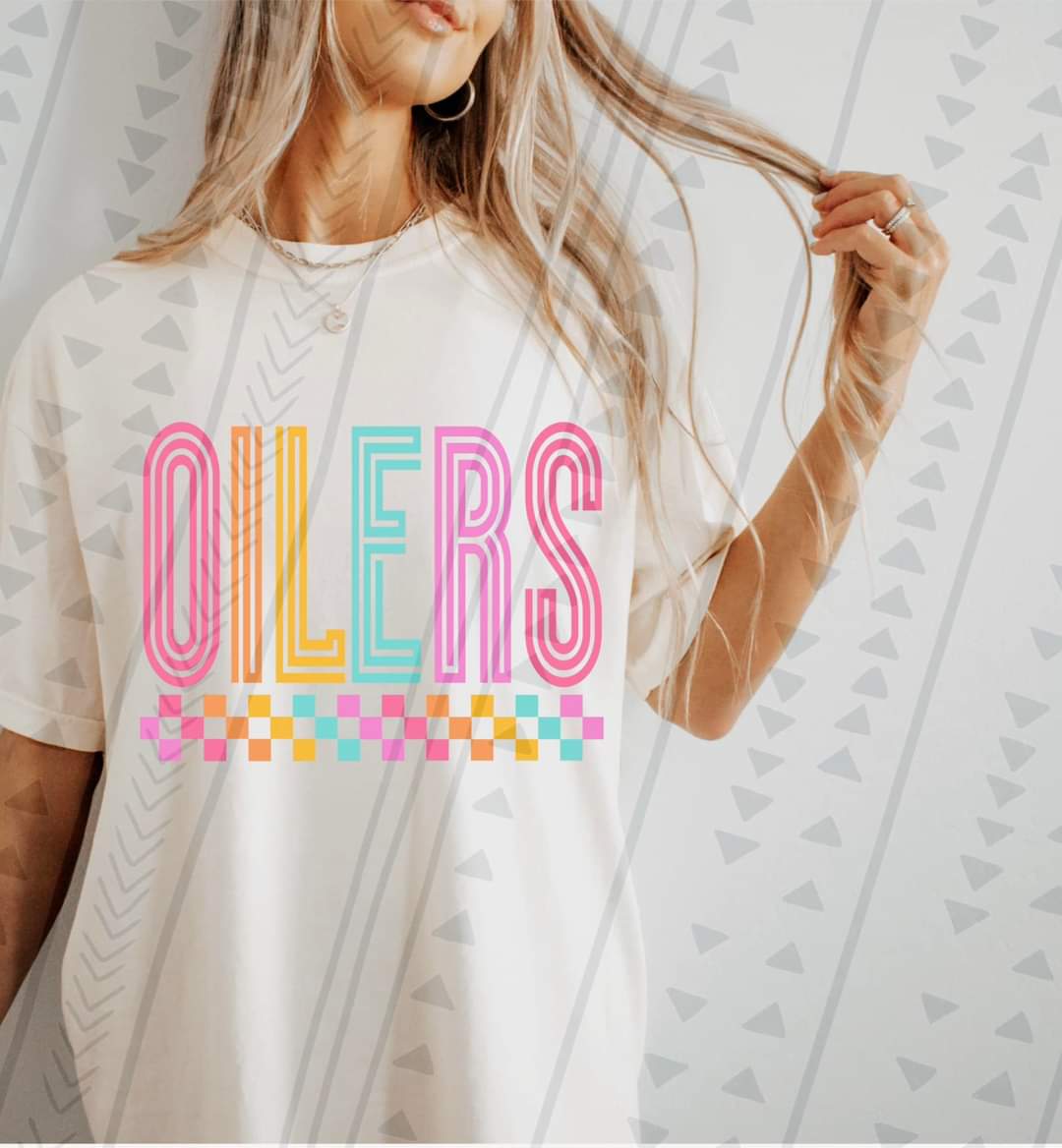 Oilers colorful retro 43302 DTF transfer