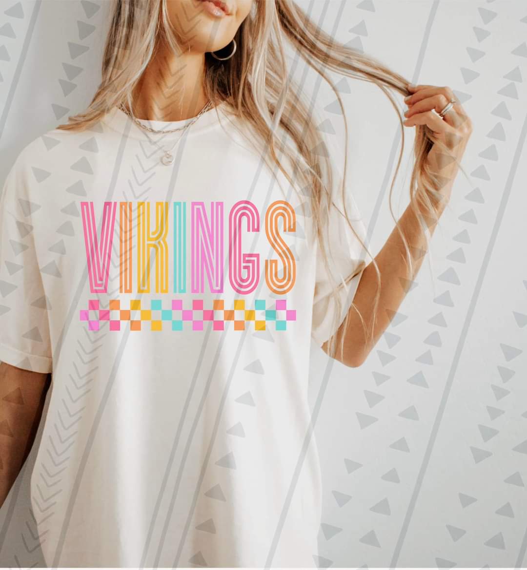 Vikings colorful retro 43354 DTF transfer