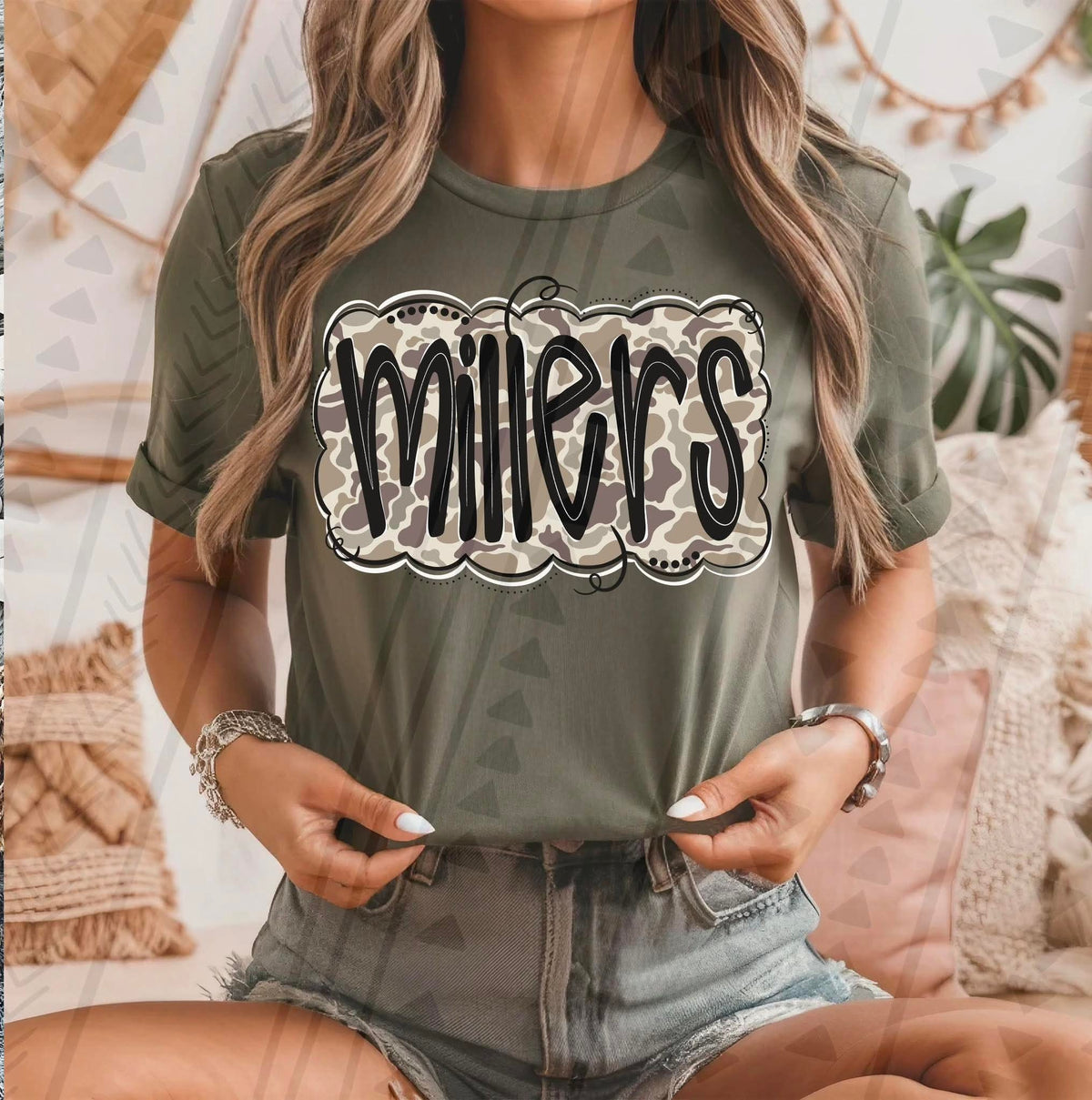 Millers camo black font tgg DTF transfer