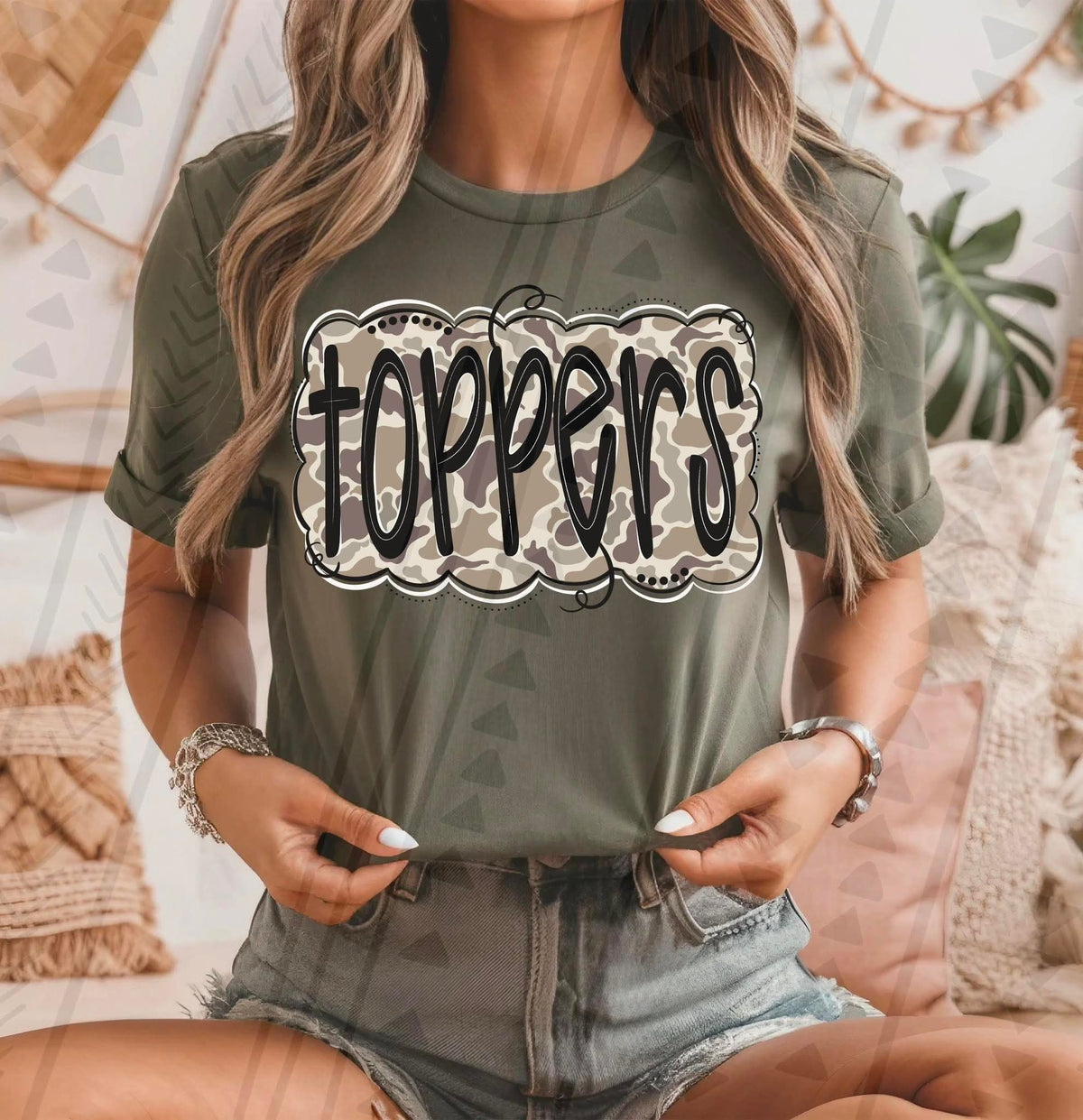 Toppers camo black font tgg DTF transfer (Copy) (Copy)