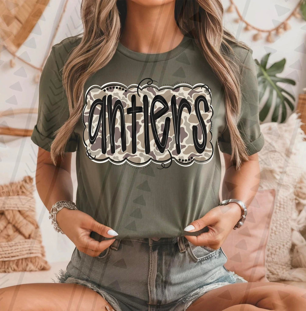 Antlers camo black font tgg DTF transfer (Copy) (Copy) (Copy)