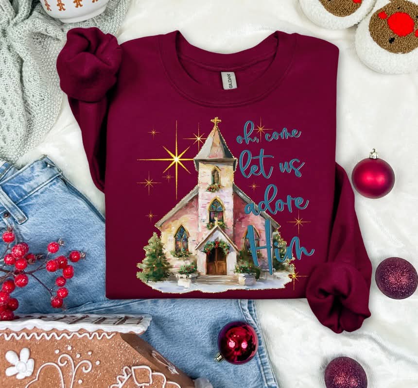 Oh Come Let Us Adore Him Church (S&G) DTF Transfer