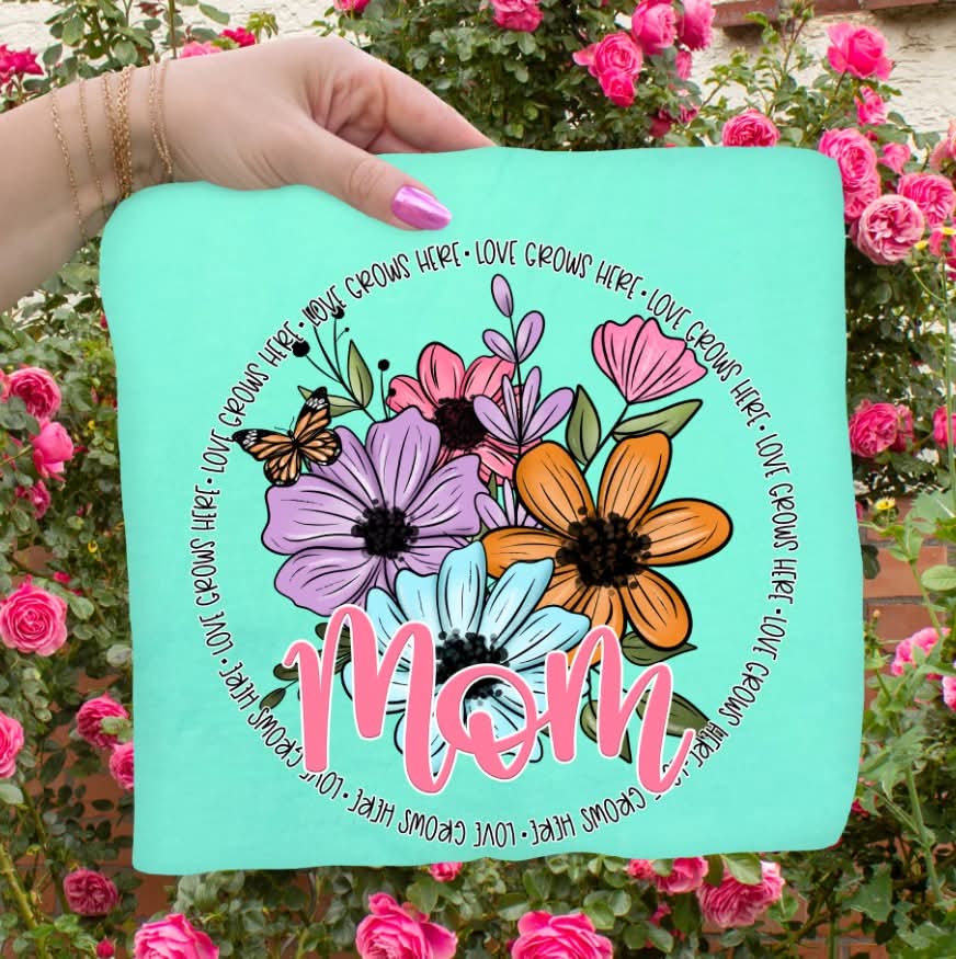 Mom florals in circle (S&G) DTF Transfer