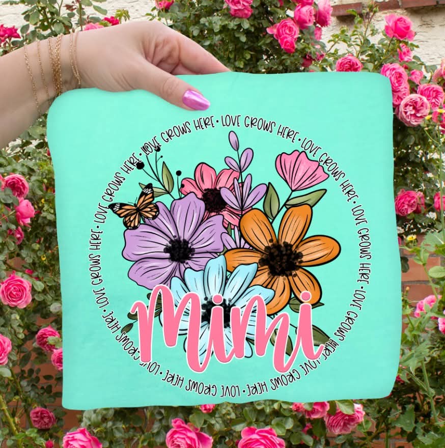 Mimi florals in circle (S&G) DTF Transfer