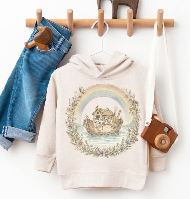 Noah's Ark in rainbow circle (S&G) DTF Transfer