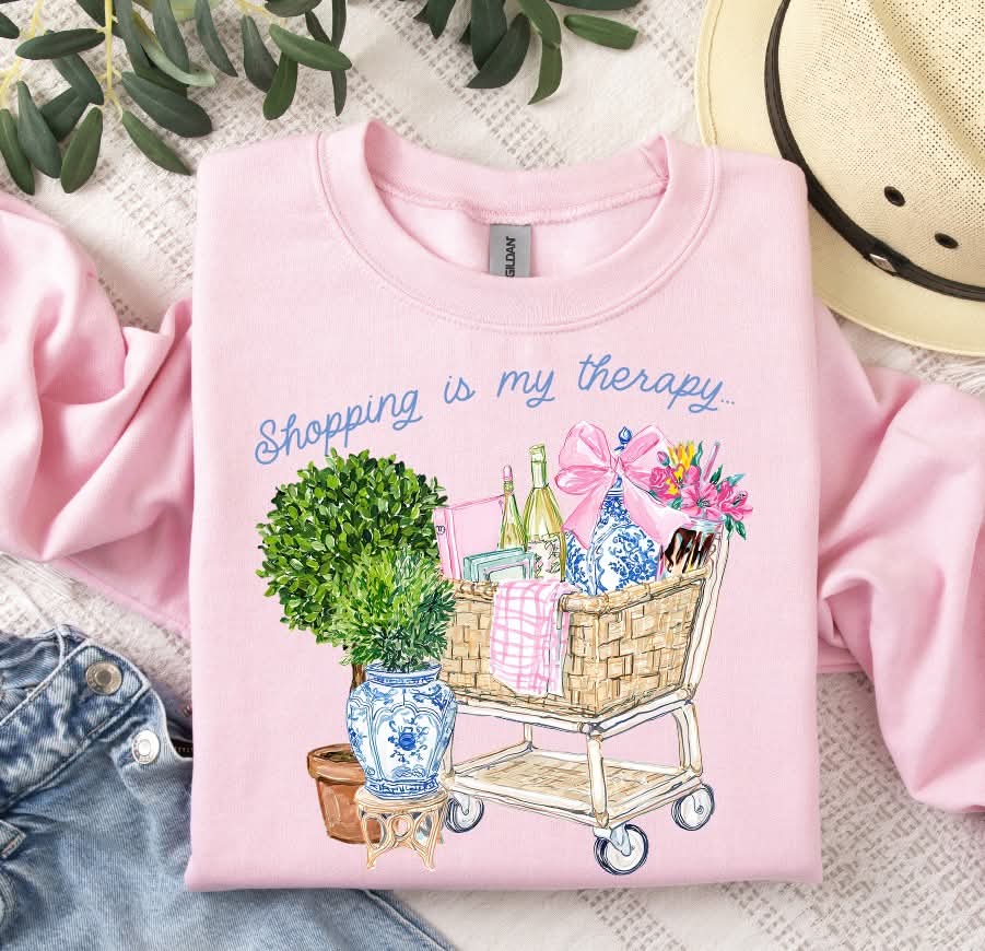Shopping is my therapy (shopping cart) (S&G) DTF Transfer