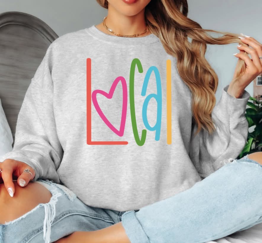 Local (colorful heart as o)(S&G) DTF Transfer