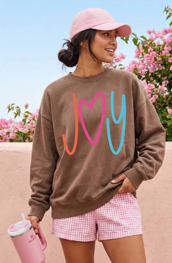 Joy (colorful pink heart) (S&G) DTF Transfer