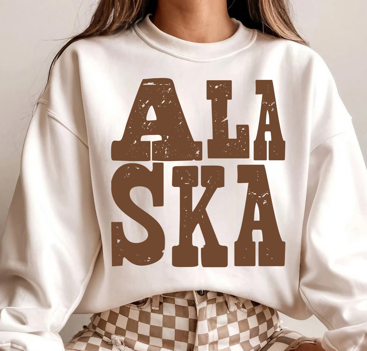 Alaska (distressed brown) (S&G) DTF Transfer