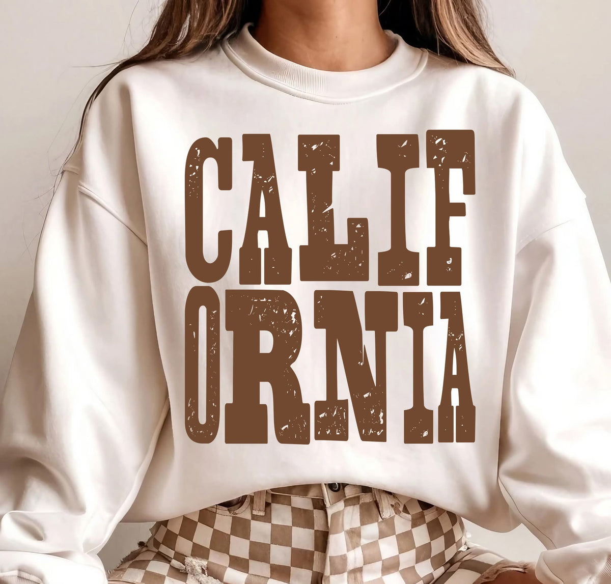 California (distressed brown) (S&G) DTF Transfer