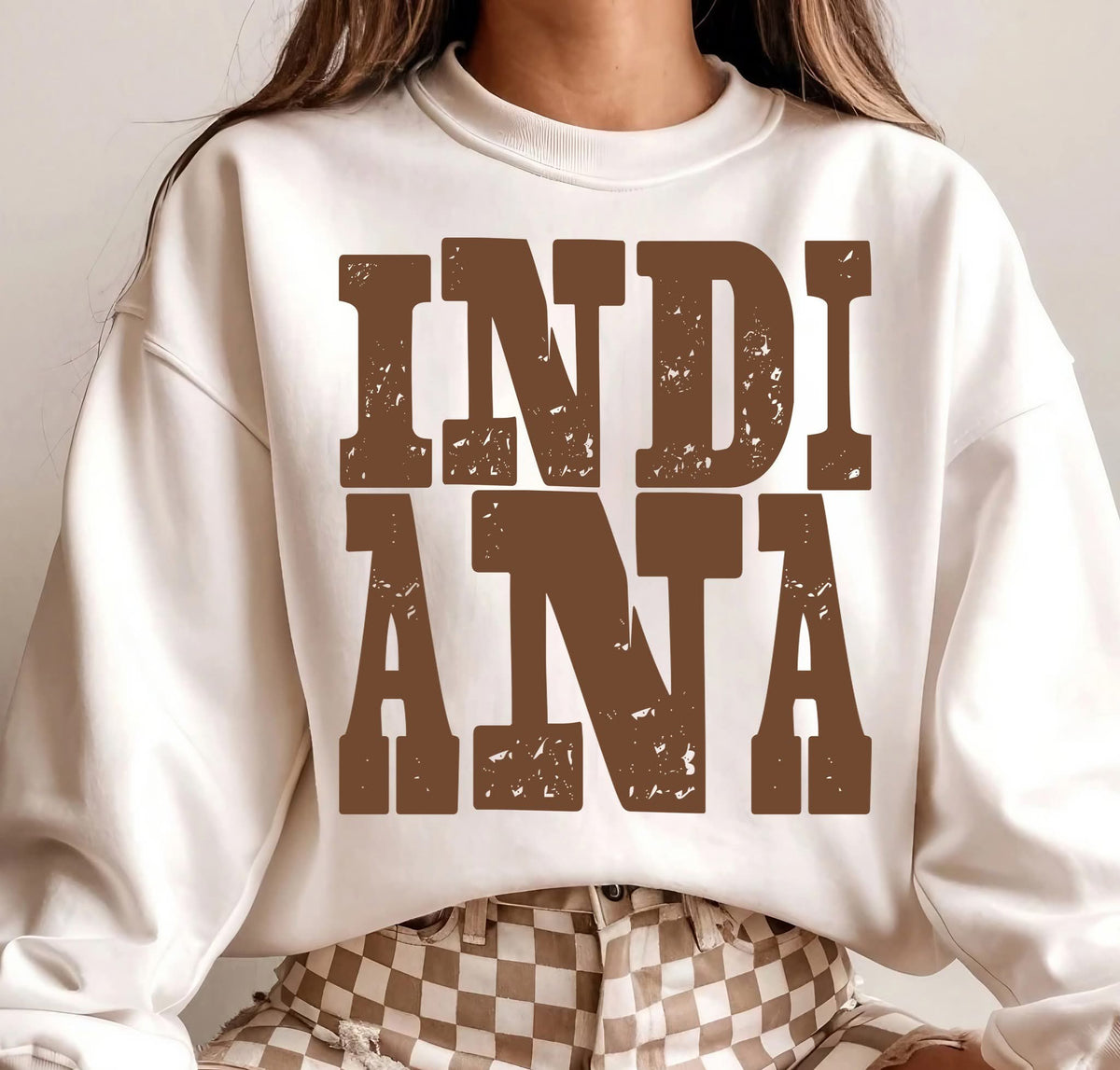 Indiana (distressed brown) (S&G) DTF Transfer