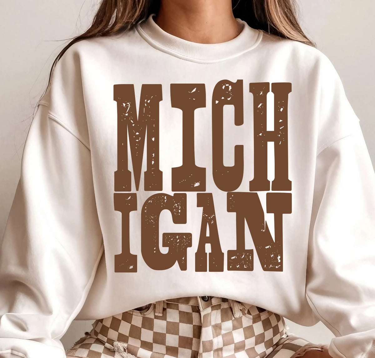 Michigan (distressed brown) (S&G) DTF Transfer
