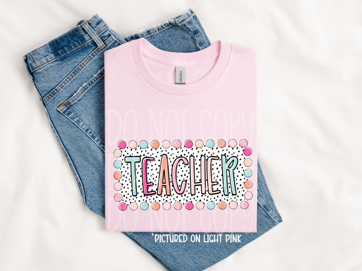 Teacher summer dots (C's) DTF Transfer