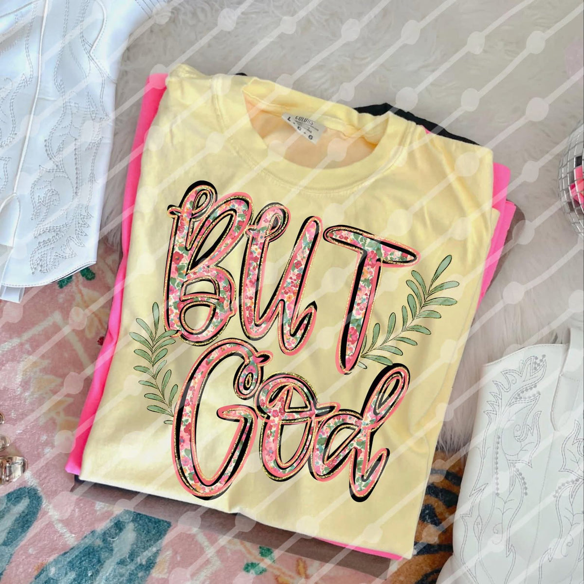 But God pink florals (JBD) DTF Transfer