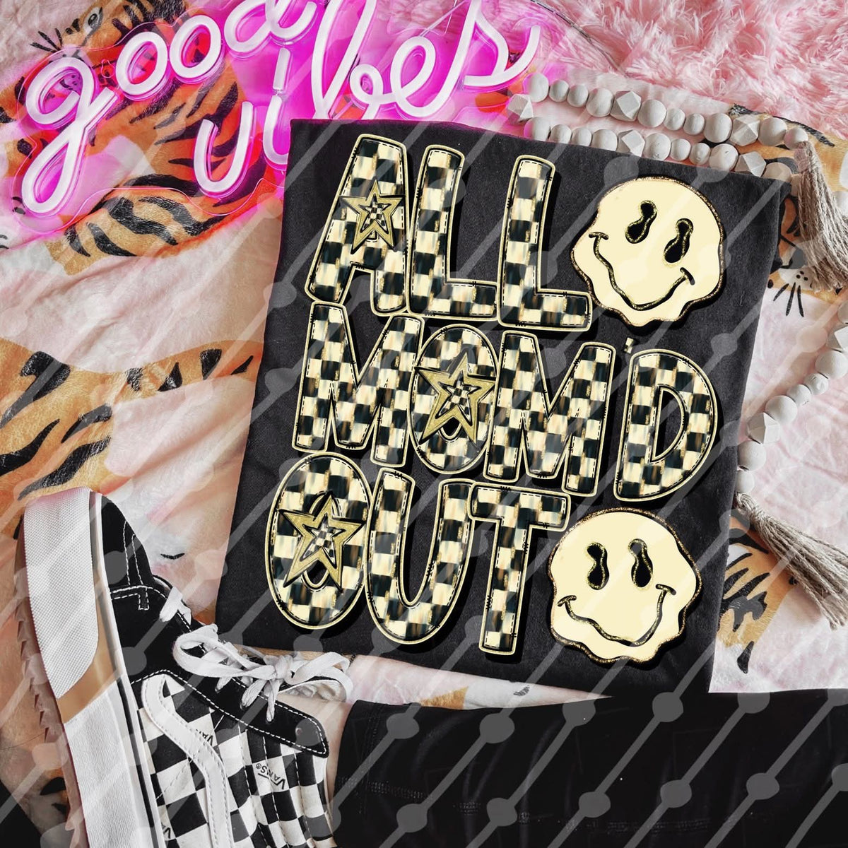 All mom'd out checkered (JBD) DTF Transfer