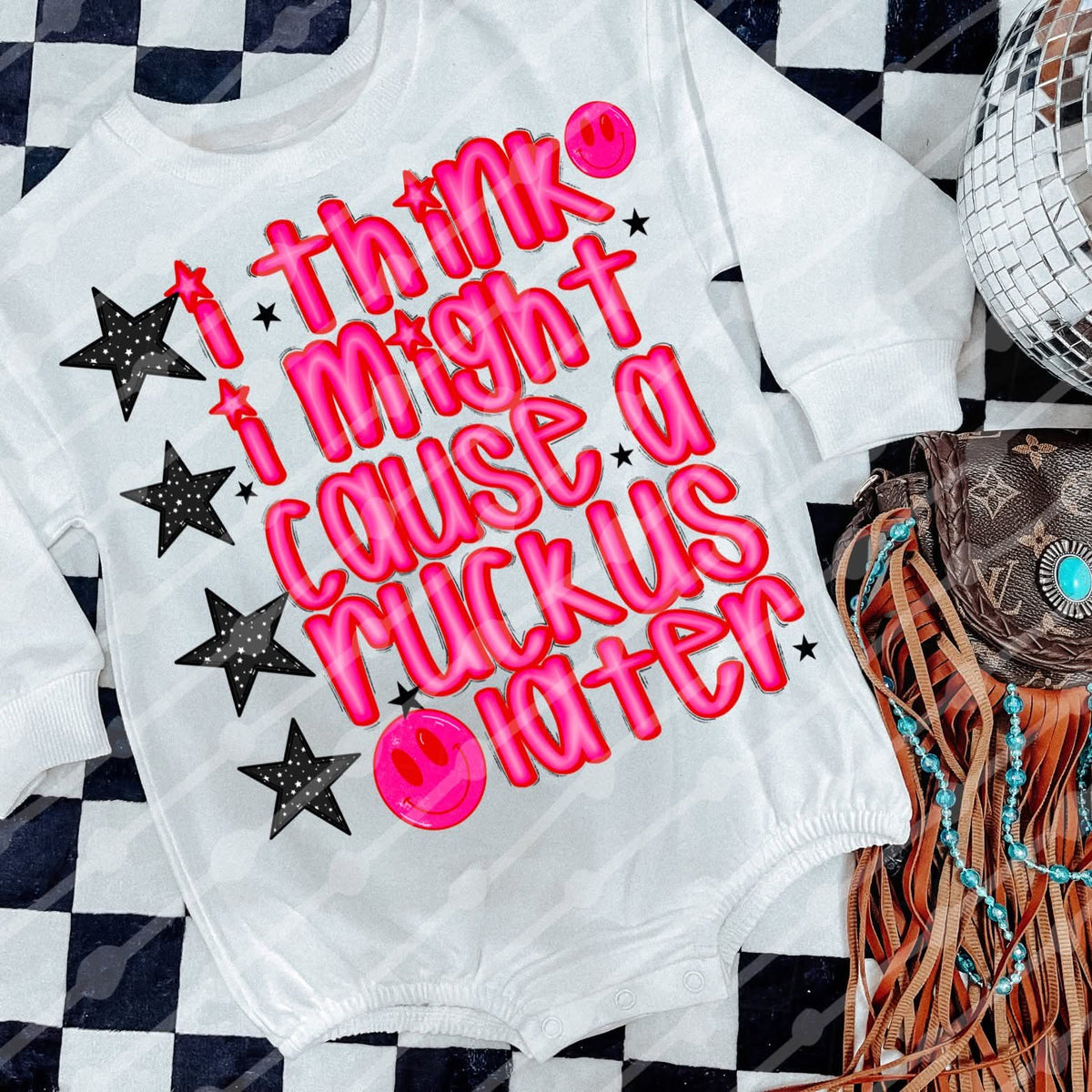 Might cause a ruckus later HOT PINK (JBD)DTF Transfer