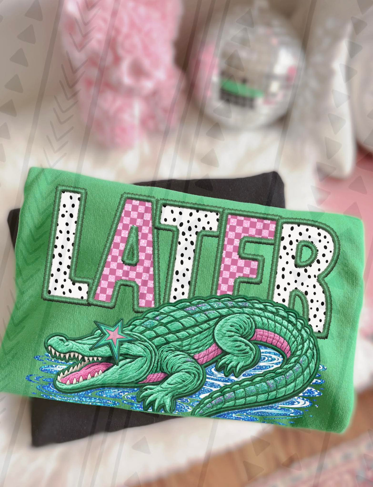 Later gator black and white polkadots DTF Transfer