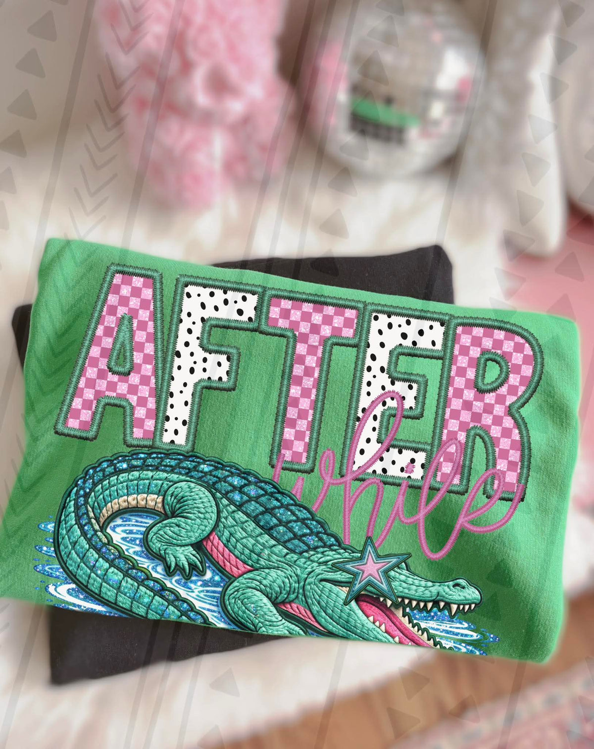 After while faux embroidery Sunday Special DTF transfer